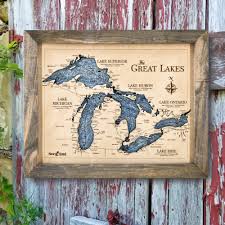 Sea & Soul Great Lakes 3D Wood Map Wall Art, Nautical Wood Chart Wall Art, Carved  Lake Art, Nautical Water Depth Map, Lake House Wall Decor - Etsy