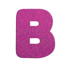 Letra B Maiúscula Rosa Glitter Brilho EVA Decoração 2x12,5CM - Lembrança  Chique