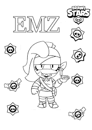 Раскраска бравл старс. Раскраски Эмз Бравл Старс - Распечатать Бесплатно.  Разукраски.