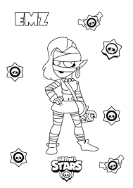 Раскраска бравл старс. Раскраска Эмз Бравл Старс В полный рост. Картинки  раскраски.