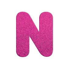 Letra N Maiúscula Rosa Glitter Brilho EVA Decoração 2x12,5CM - Lembrança  Chique