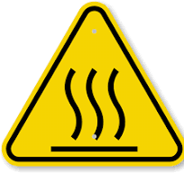 ISO Burn Hazard Hot Surface Sign