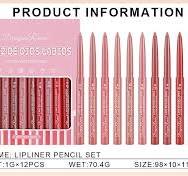 Amazon.com : LuckNest Lip Liner Set - 12 Colors Velvet Slim ...