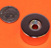 High Powered N52 Neodymium Magnets 1 in x 1/2 in Disc Dual Sided  Countersunk Hole