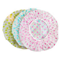 TCOTBE 6 Pieces Waterproof EVA Plastic Shower Cap,Elastic Reusable Bathing  Cap,Beauty Salon Spa Lace Elastic Band Flower Printed Hat Environmental ...