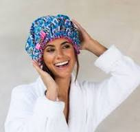 Dry Divas Designer Shower Cap - Washable, Reusable - Large Bouffant With  Vintage Jeweled Brooch (Single And Ready To Fla-mingle)