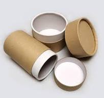 Brown Kraft tube with white inside and rolled edge inner ...