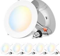 ANWIO Recessed Lighting 6 Inch, 5CCT Flat Retrofit LED ...