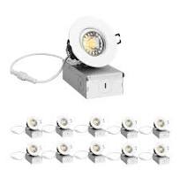 ZYC 3 Inch LED Recessed Lights - 10 Pack White Gimbal LED ...