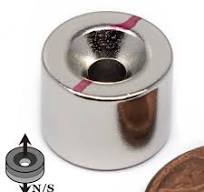 N45 Neodymium Disc Magnet Dia 1/2x3/8" 17 LB Pull, w/ #6 Screw Hole &  Countersunk on Both Poles | Rare Earth Magnet