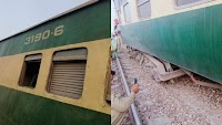 Pakistan Express derails near Mubarakpur Railway Station in Bahawalpur