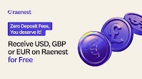 Raenest (formerly Geegpay) announces Zero Deposit fees for USD, GBP, and EUR Accounts