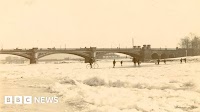 Weather exhibition shows when the River Trent froze over