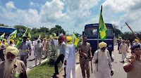 BKU(U) activists protest land acquisition at Saraud village
