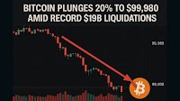 Bitcoin Plunges 20% to $99,980 Amid Record $19B Liquidations
