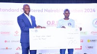 Winners of the 21st Standard Chartered Nairobi Marathon rewarded