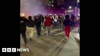 US police vehicle ploughs into crowd watching 'burnouts'