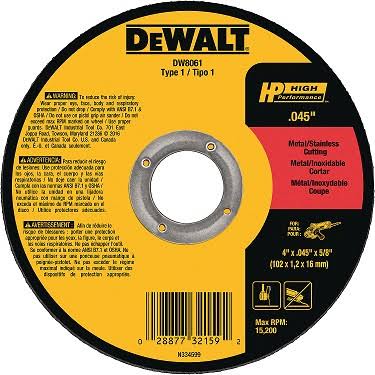 Disco De Corte Dewalt 4.5"  1/16 DCW001