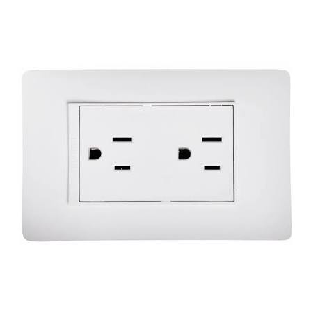 Toma DobleIncrustar Onix Blanco ZFR747 Ferrefel