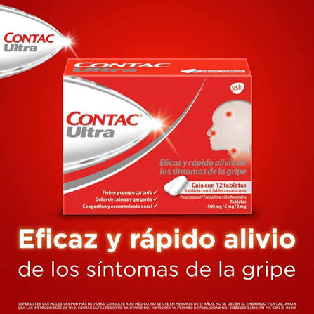 CONTAC ULTRA Caja c/12 TABS. 500/5/2 MG.
