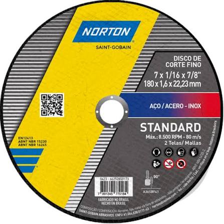 Disco Standard Norton 4.5 x1x7/8 Sain-0025