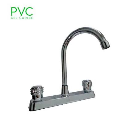 Mezclador De Lavaplatos Plastico Cuello Cisne Manilla Cromada  C-1013-1