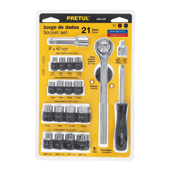 JUDA-25P Juego de htas p/mecánico,21pz,P 21162