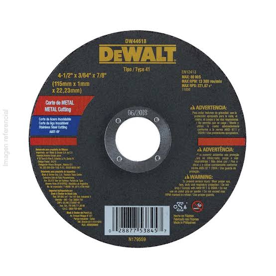 Disco Corte De Metal Esmerilado 4"x3/64 x5/8" sh 78