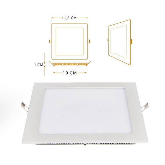 Panel Led Incrustrar Cuadrado  6W Flamingo
