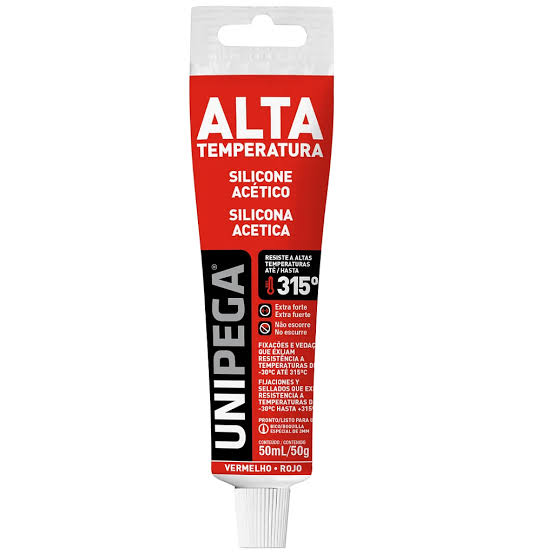 Silicona Acetica Roja  Alta Temperatura 50 ML Unipega 5090622