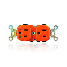 toma Doble Importada Naranja 15A Karluz UE 200  KL-1077