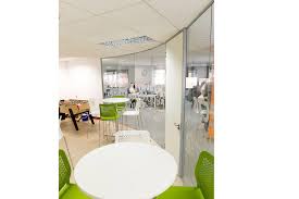 Curved Glass Partitions With Frosted