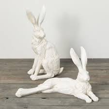 Large Whitewashed Rabbits Set
