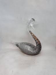 Murano Art Glass Silver Swan Figurine
