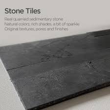 6 X 24 Natural Stone L Stick Mosaic Tile Set Of 4 Tic Tac Tiles Color Carbon Gray