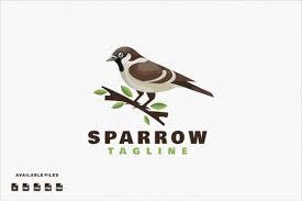 Sparrow Bird Character Mascot Logo