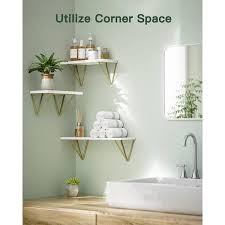 White Wall Shelves For Bedroom Living Room Bathroom Kitchen Shelves For Wall Decor Set Of 3