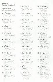 Factoring Trinomials Worksheet Answers