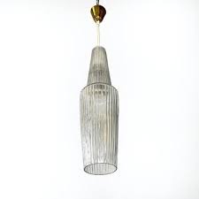 Fluted Glass Ceiling Lamp 1950s