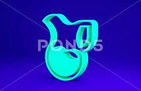 Green Jug Glass With Milk Icon Isolated