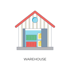 Big Warehouse Flat Color Icon Flat