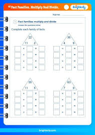 Division Fact Families Worksheets