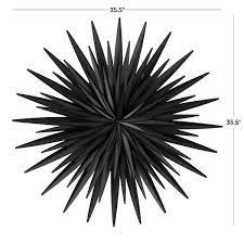 Metal Black Large Layered 3d Sunburst Wall Decor