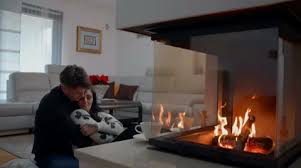 Fireplace Couple Stock Footage