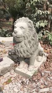 Black Granite Stone Lion Sculpture For