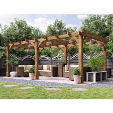 wooden pergola garden shade plant frame