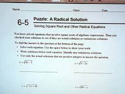 A Radical Solution 6 5 Solving Square
