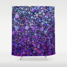 Purple Circles Shower Curtain Set