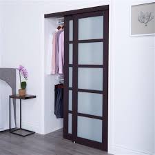 Brown Sliding Frosted Glass Door