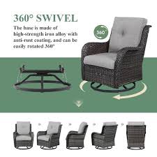 Pocassy Outdoor Swivel Brown Wicker